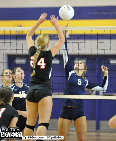 Volleyball chycks.  Not waiting for men to bail them out.